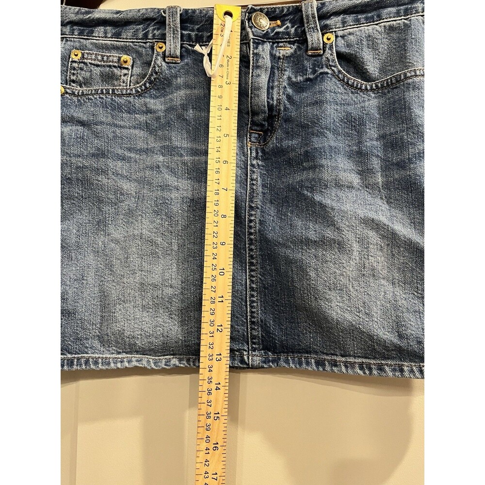 J.CREW Indigo Denim Mini Skirt Y2K Fashion 100% cotton Womens Size 27 0070 - Picture 4 of 6
